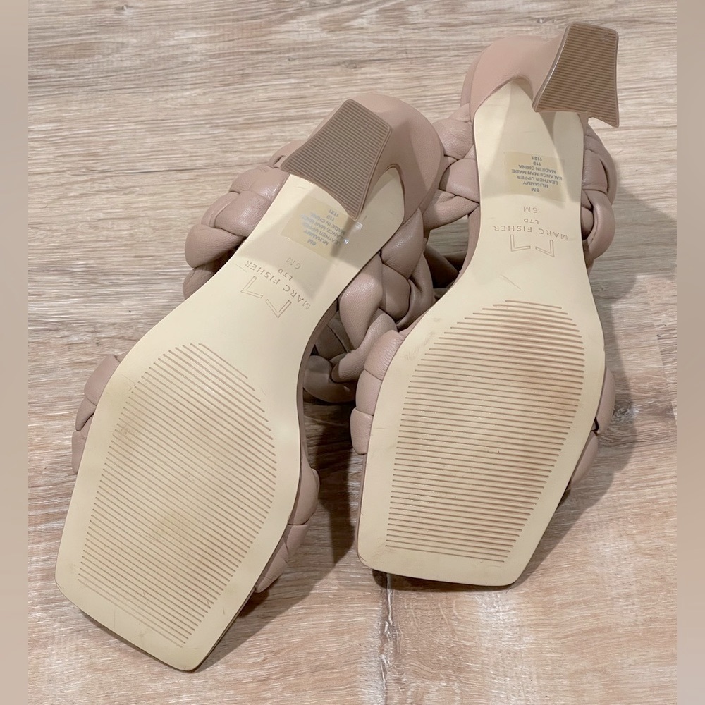 NEW Marc Fisher LTD Braided Hammy Heeled Sandal Tan Size 6 - Picture 5 of 8